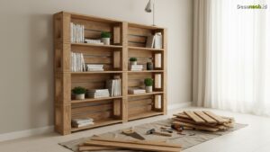 Ilustrasi Cara Membuat Rak Buku dari Kayu Palet: Mudah & Hemat Biaya per 2026!