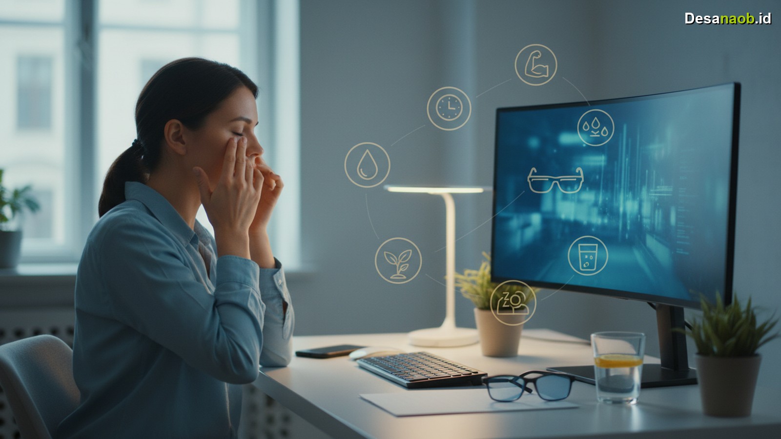 Ilustrasi Cara Mengatasi Mata Lelah Akibat Layar Komputer: 7 Strategi Terbaru 2026!