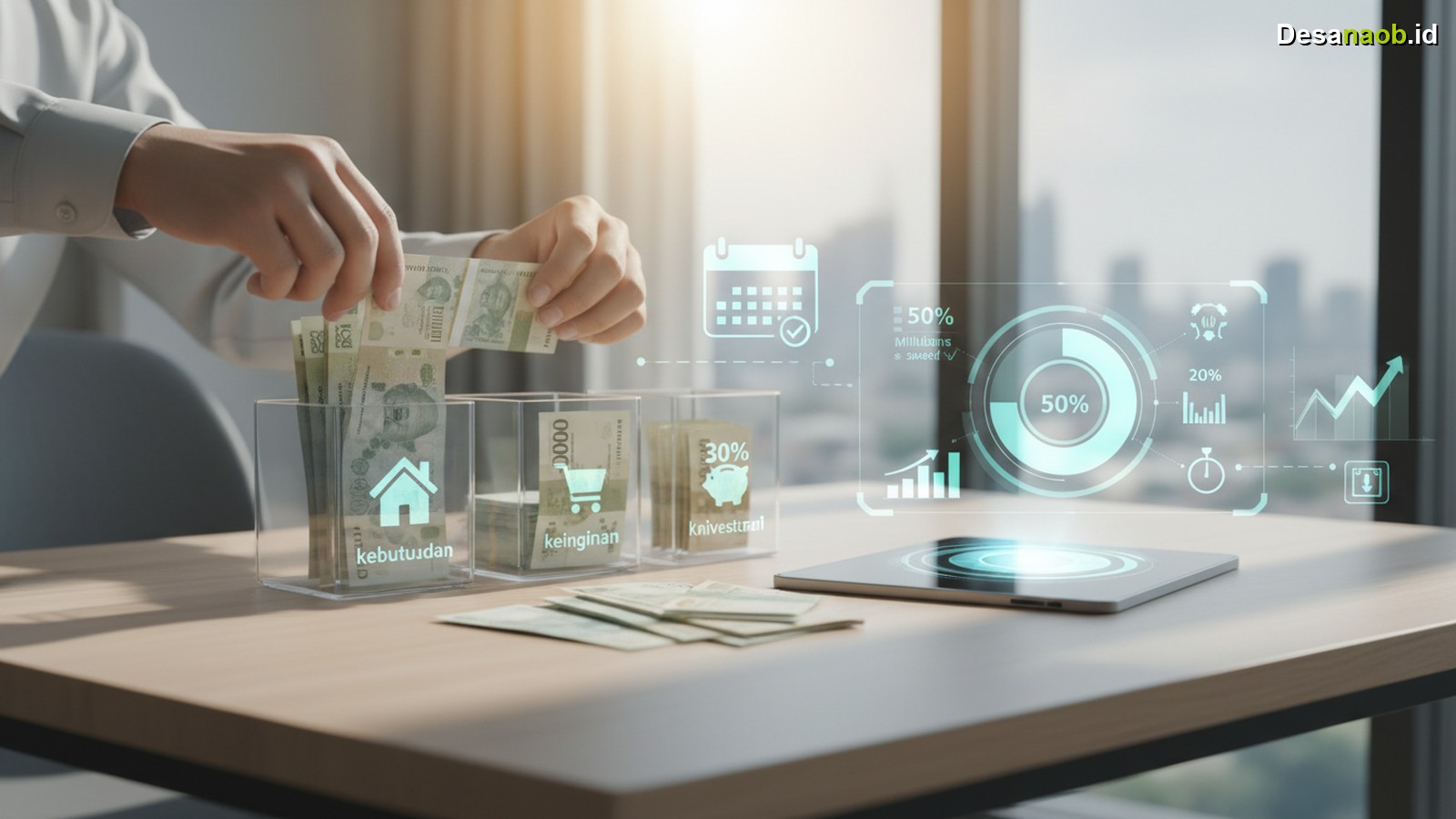 Ilustrasi Cara Mengatur Gaji Bulanan 50 30 20: Mudah & Hemat Jutaan di 2026!