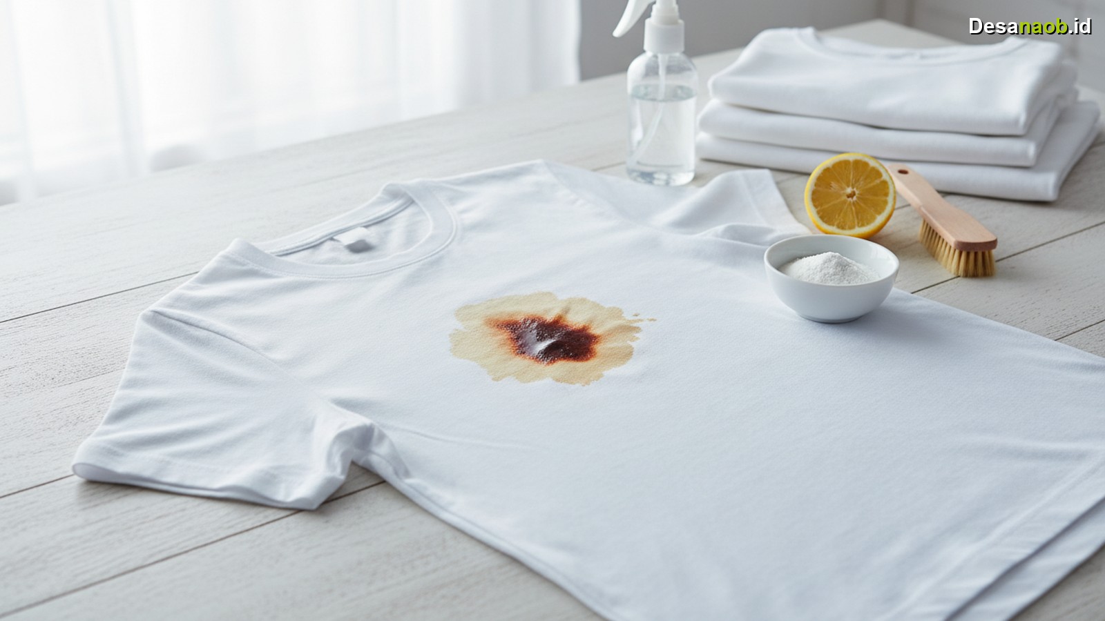 Ilustrasi Cara Menghilangkan Noda Membandel di Baju Putih: Ternyata Mudah Sekali!