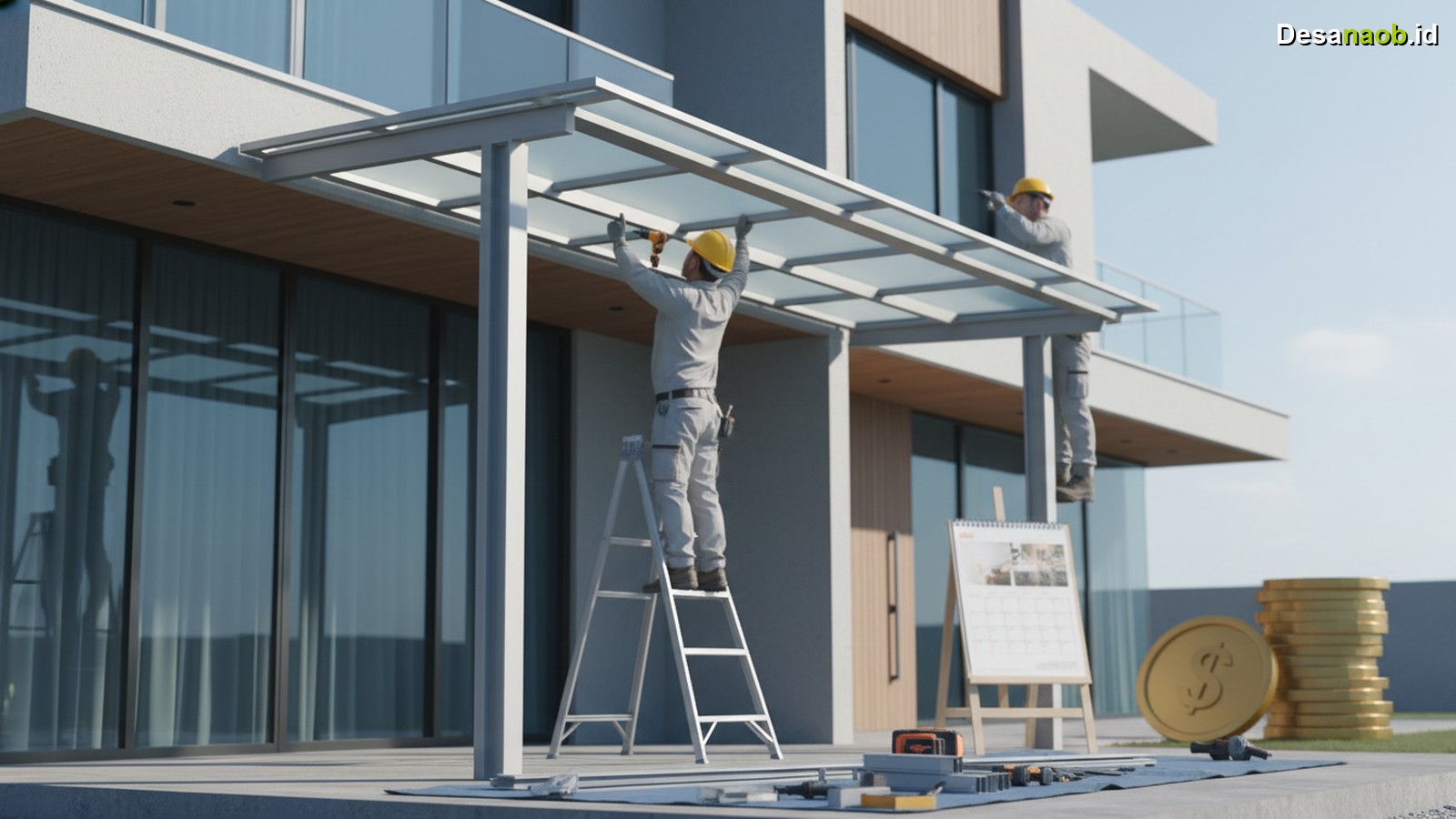 Ilustrasi Cara Pasang Kanopi Rumah Minimalis: Hemat Rp2,5 Juta di 2026!