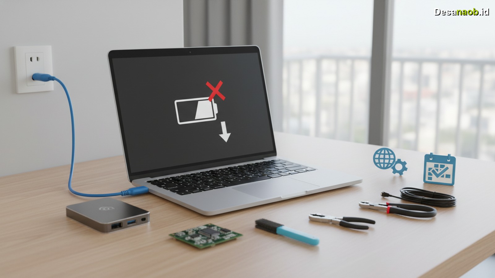 Ilustrasi Laptop Charging Baterai Tidak Bertambah? 7 Solusi Ampuh Terbaru 2026!