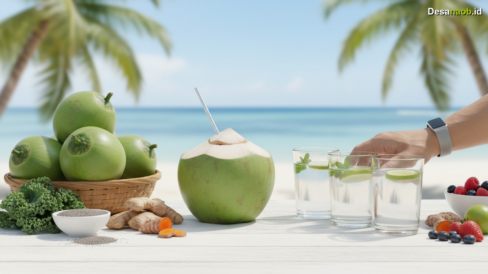 Ilustrasi Manfaat Air Kelapa Muda: 7 Rahasia Kesehatan Wajib Tahu di 2026!