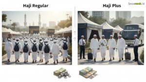 Ilustrasi Perbedaan Haji Reguler dan Haji Plus: Biaya & Fasilitas 2026, Wajib Tahu!