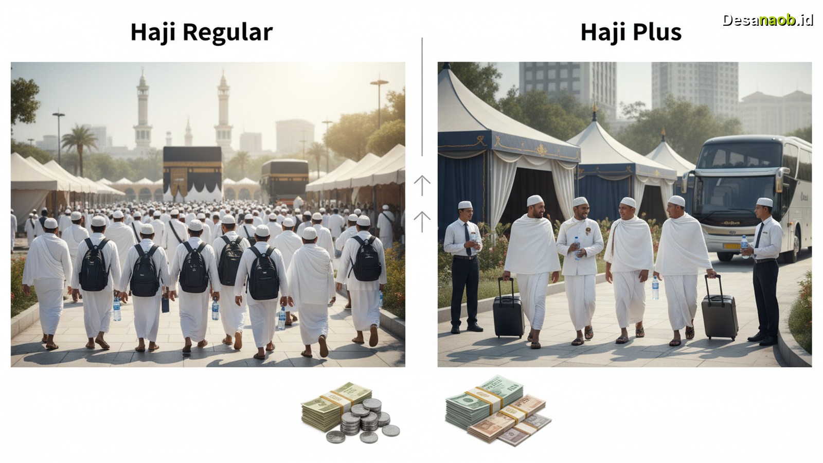 Ilustrasi Perbedaan Haji Reguler dan Haji Plus: Biaya & Fasilitas 2026, Wajib Tahu!