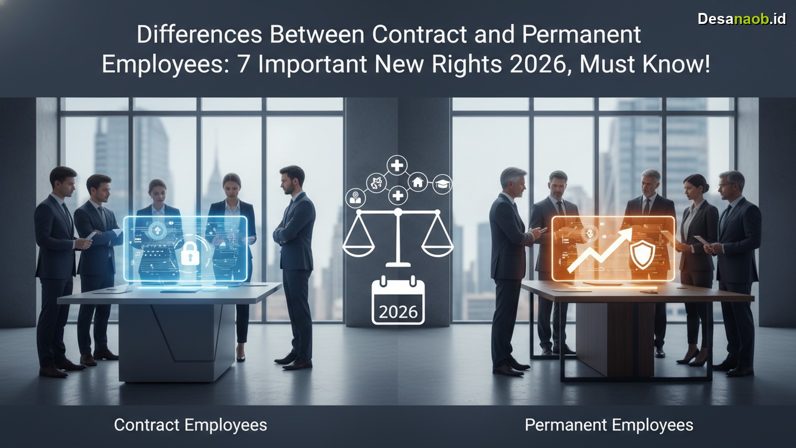 Ilustrasi Perbedaan Karyawan Kontrak dan Tetap: Ini 7 Hak Penting Terbaru 2026, Wajib Tahu!