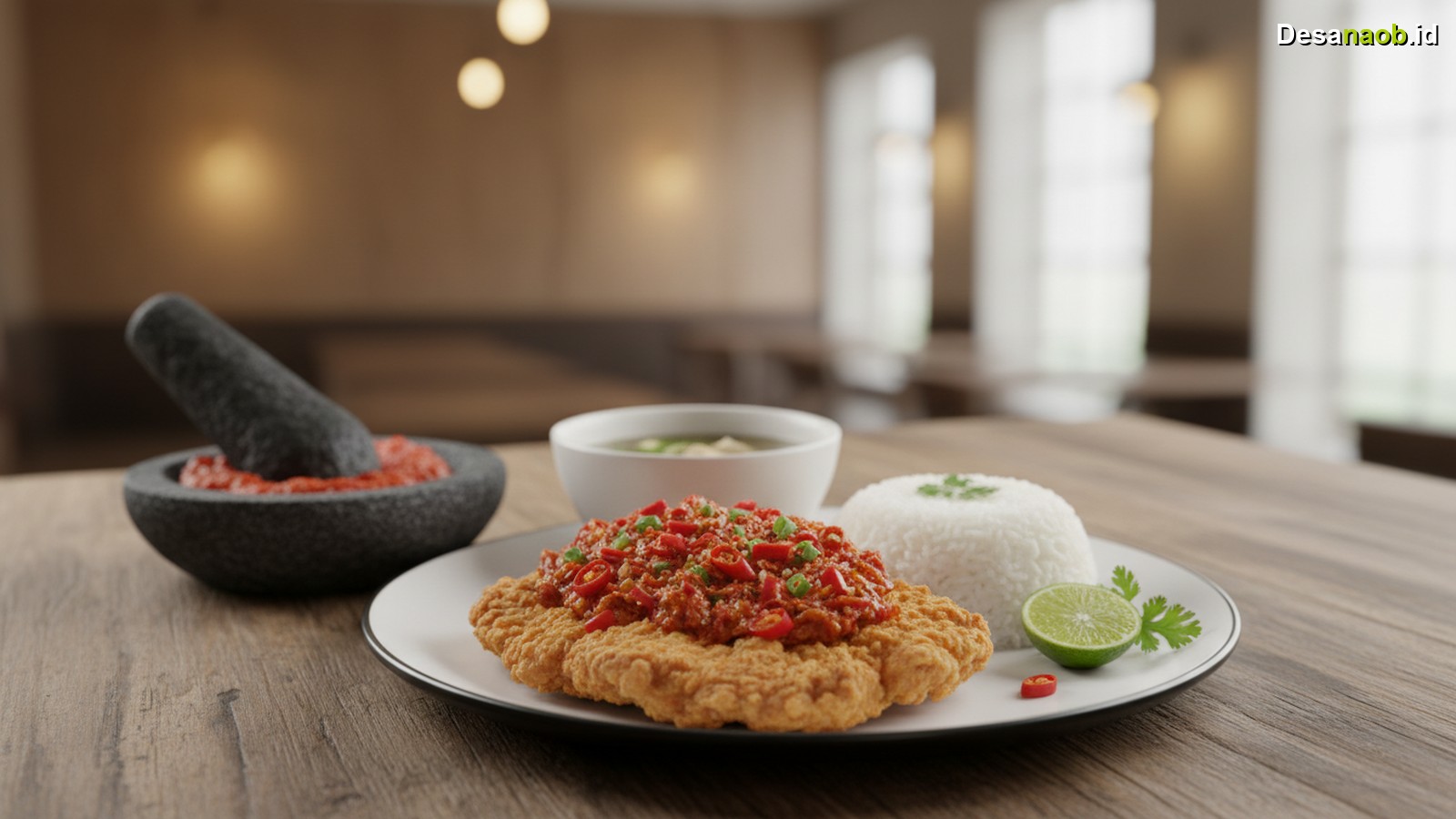 Ilustrasi Resep Ayam Geprek Crispy Pedas ala Restoran