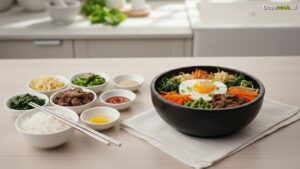 Ilustrasi Resep Bibimbap Korea Mudah: Cuma 7 Langkah, Rasanya Kaget!
