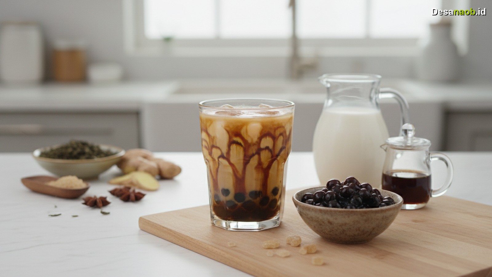 Ilustrasi Resep Boba Brown Sugar Tiger: Rahasia Rasa Mahal Cuma 30 Ribuan!