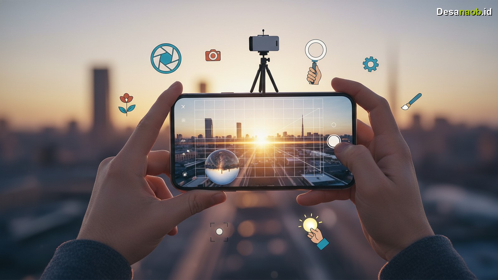 Ilustrasi Teknik Dasar Fotografi HP: 7 Trik Rahasia Bikin Foto Profesional di 2026!