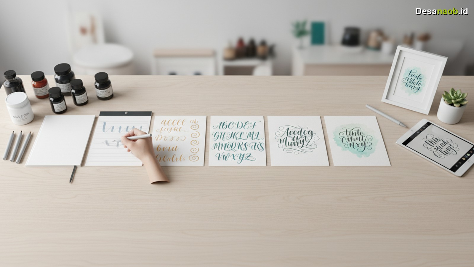 Ilustrasi Tutorial Brush Lettering Pemula: 7 Langkah Mudah Jadi Pro 2026!