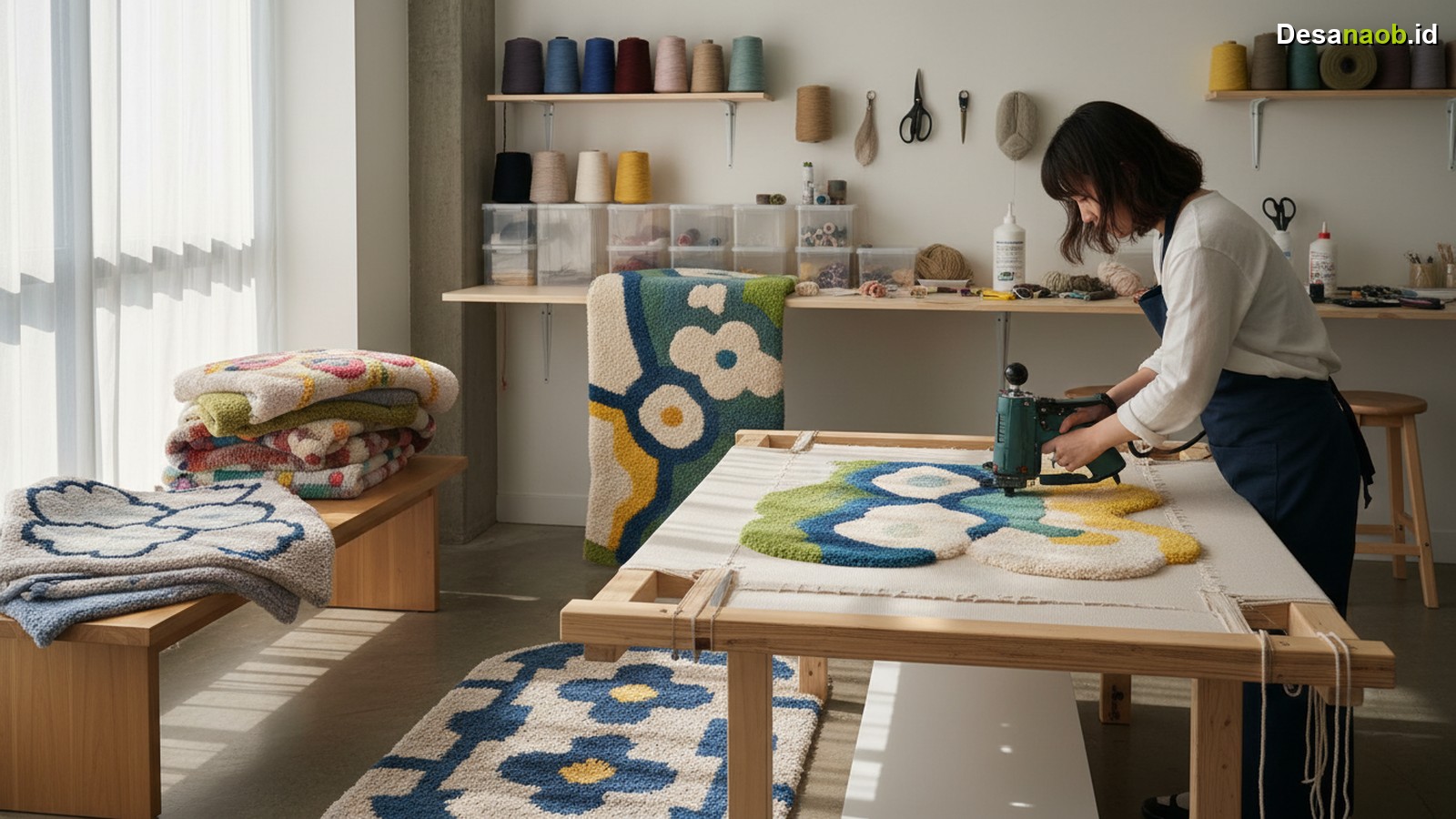 Ilustrasi Tutorial Tufting untuk Pemula: Buat Karpet Sendiri, Hemat Jutaan Rupiah!