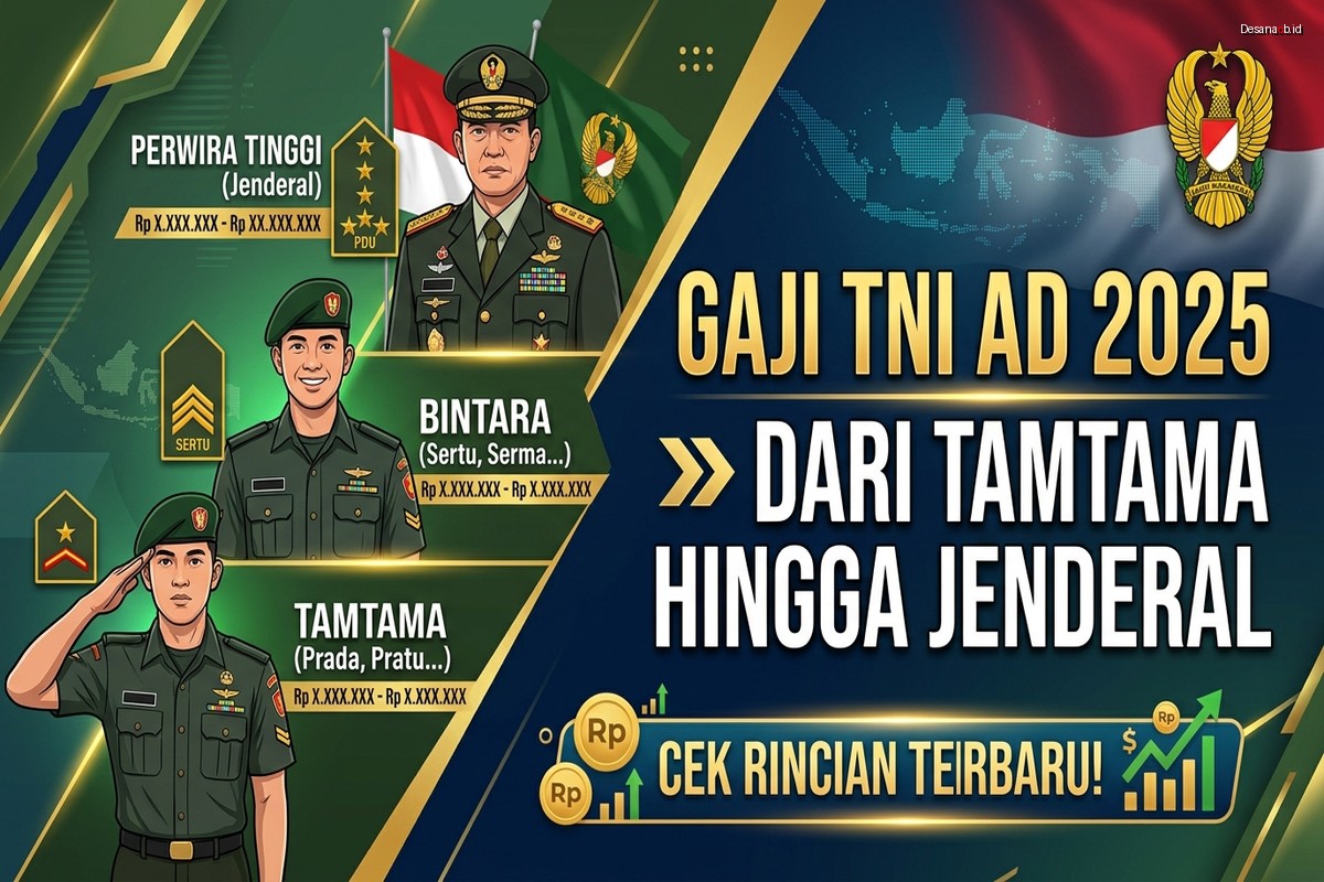Gaji TNI AD 2025 - Dari Tamtama hingga Jenderal