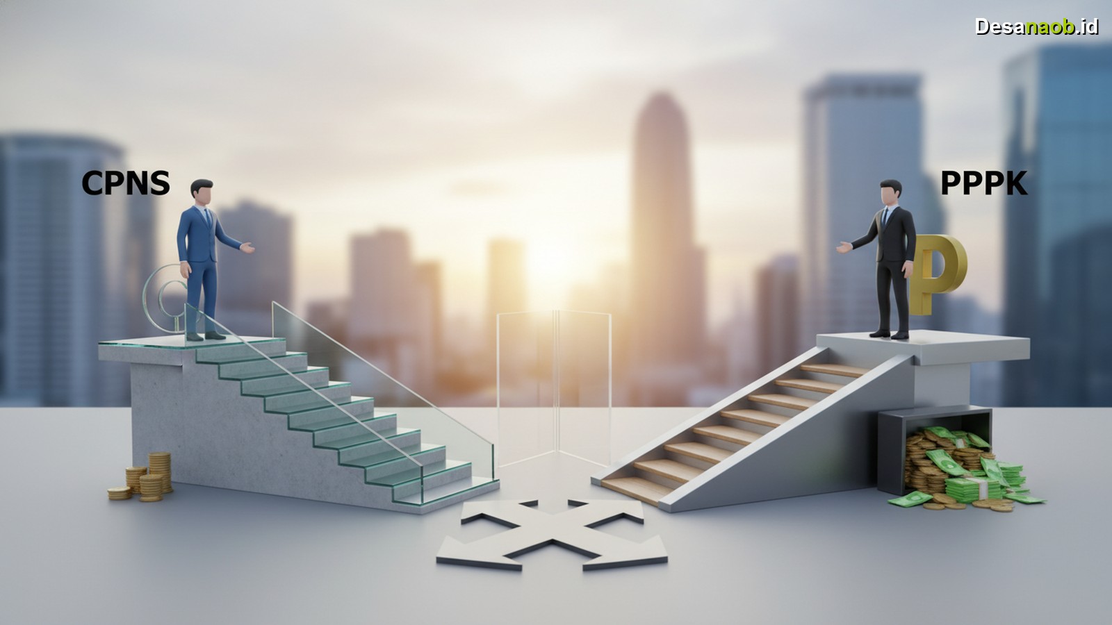 Ilustrasi Perbedaan CPNS dan PPPK 2026: Gaji Beda Jauh, Mana Pilihan Tepat?