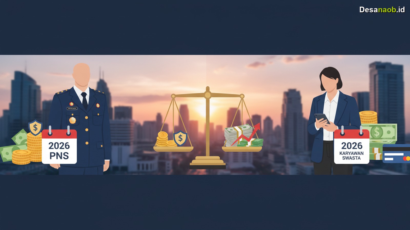 Ilustrasi PNS vs Karyawan Swasta 2026: Segini Gajinya, Mana Lebih Untung?
